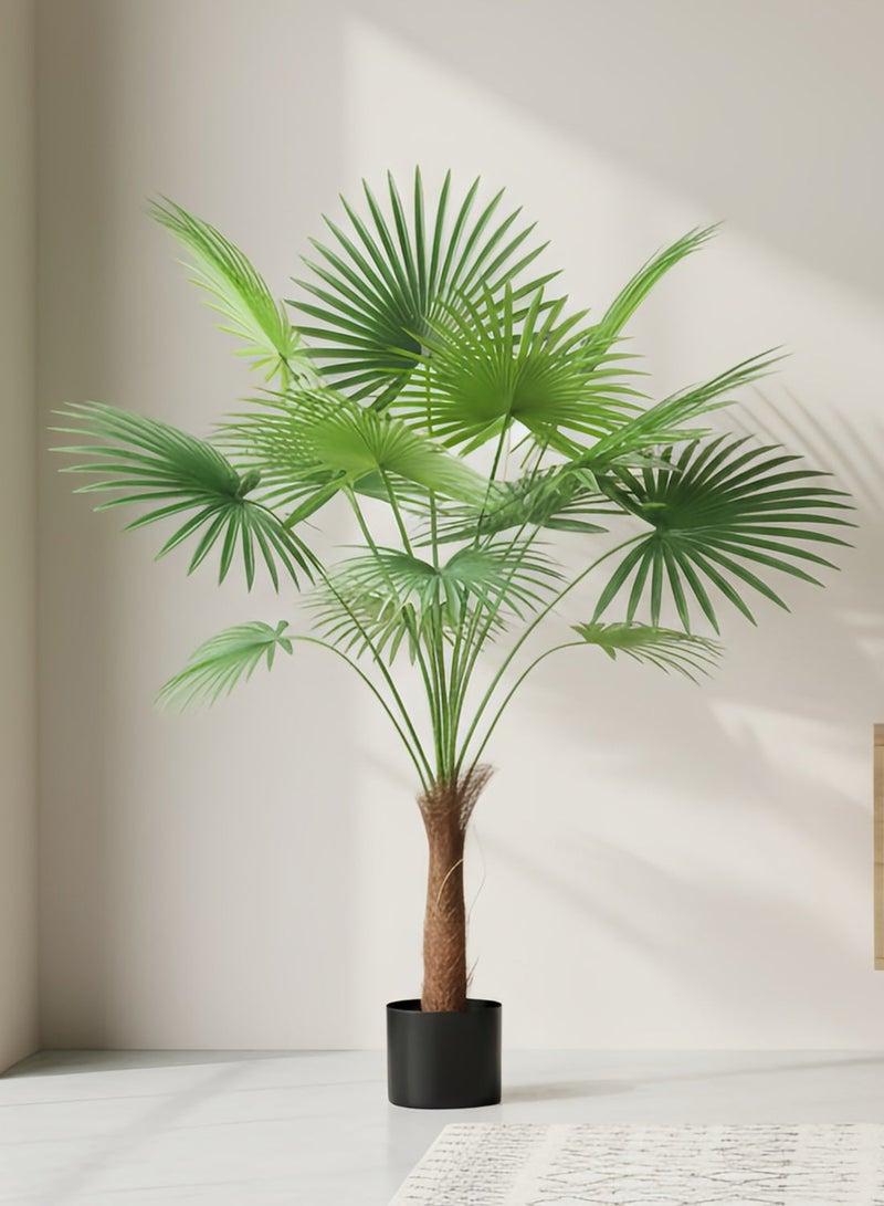 Sharpdo 87cm Artificial Plant, Artificial Flower, Simulated Fan-Shaped Tropical Palm Tree With 8 Large Palm Leaves. Easy To Care For, Suitable For Home, Office, Living Room, And Balcony Decoration. Garden Potted Plant Decoration - Image 2