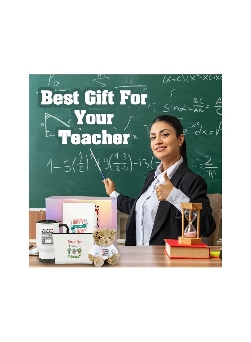 PRINTSHOP4ME Teacher’s Appreciation Pack of 4 Combo Gift Set – Travel Mug, Cosmetic Bag, Teddy Bear Combo Set – Teacher Thank You Gift – Gift for Teacher’s Day, Mentors, and Educators - Image 3