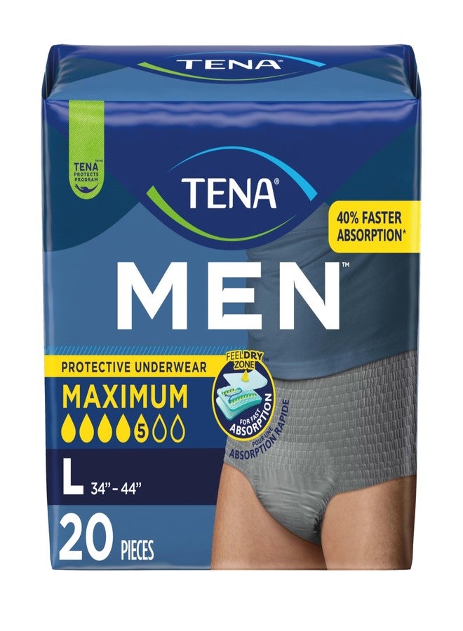 Tena Men Protective Underwear for Men, Maximum Absorbency, Better Fit, Adult Diaper, Large, 20 Count - Image 1