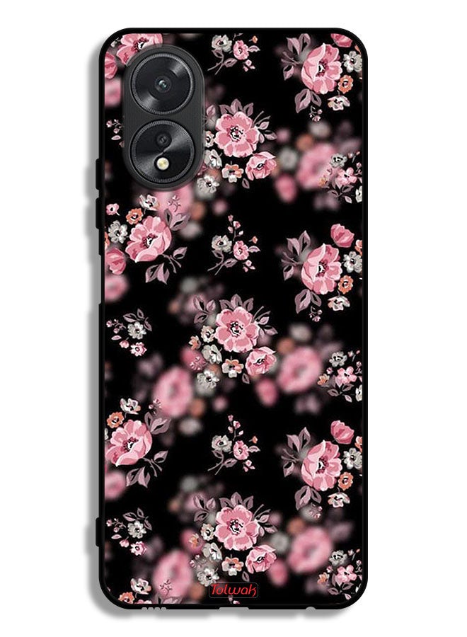 Tolwak Oppo A38 Protective Case Cover Portrait Flowers Pattern - Image 1
