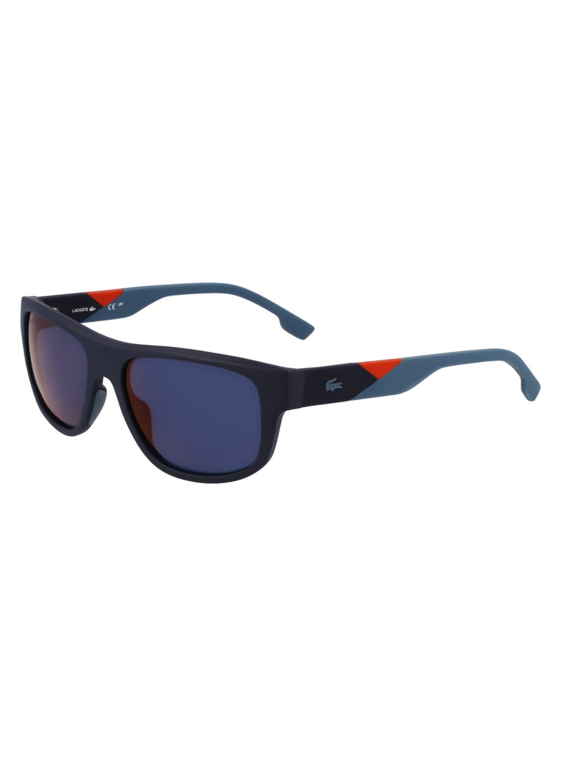 LACOSTE FULL RIM INJ-RUBBER INJECTED LACOSTE SUNS L6042S 5517 (424) MATTE BLUE/BLUE FLASH ORANGE - Image 1