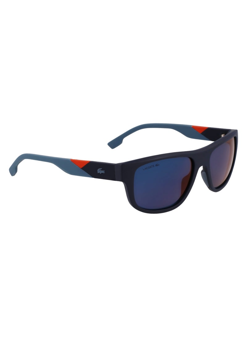LACOSTE FULL RIM INJ-RUBBER INJECTED LACOSTE SUNS L6042S 5517 (424) MATTE BLUE/BLUE FLASH ORANGE - Image 3