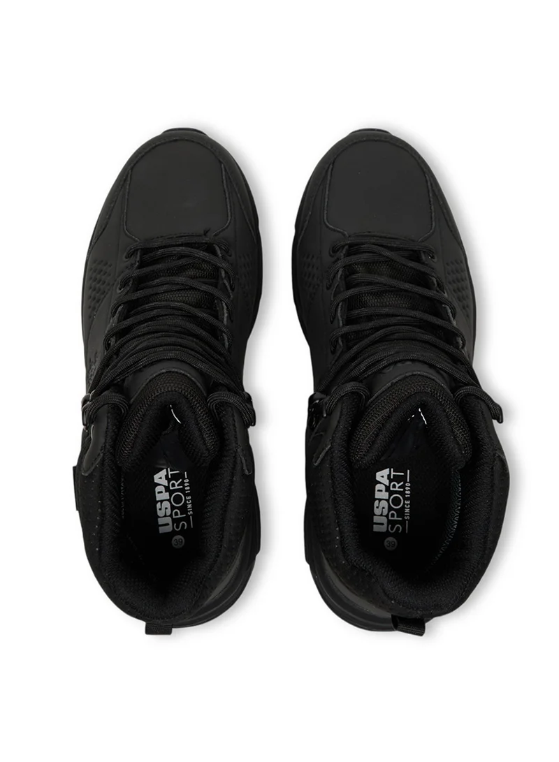 U.S. Polo Assn. Women's Black High-Top Waterproof Sneakers with Lace-Up Design – Durable and Stylish for All-Day Comfort