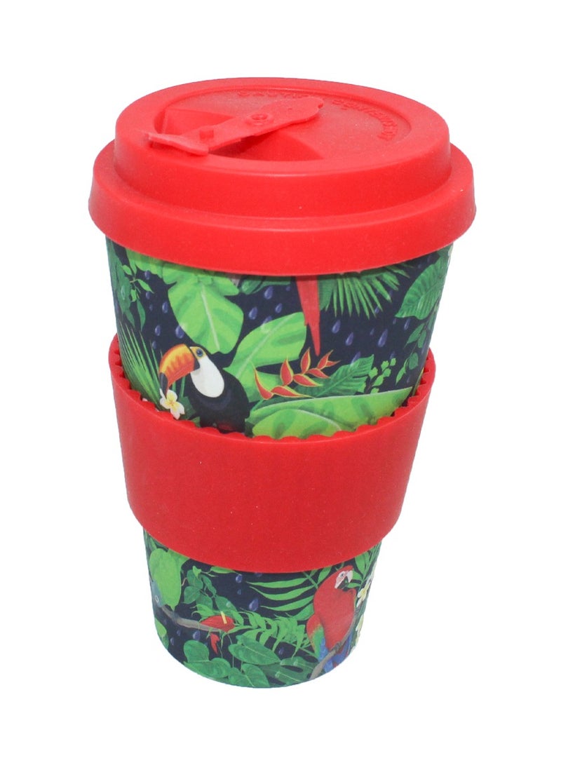 Mopita Natural Travel Mug Made of Organic Natural Bamboo Fiber with Silicone Lid and Comfortable Grip Eco-friendly Best for Healthy Lifestyle Takeaway Coffee Cup with Lid in an Elegant Stylish Design  - Image 1