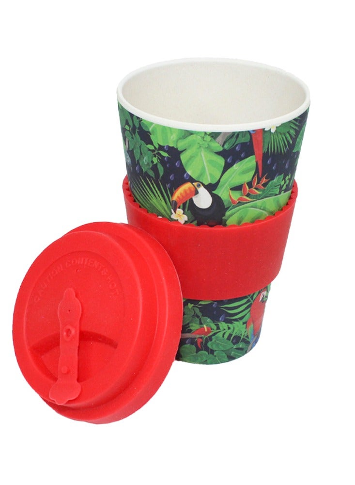 Mopita Natural Travel Mug Made of Organic Natural Bamboo Fiber with Silicone Lid and Comfortable Grip Eco-friendly Best for Healthy Lifestyle Takeaway Coffee Cup with Lid in an Elegant Stylish Design  - Image 2