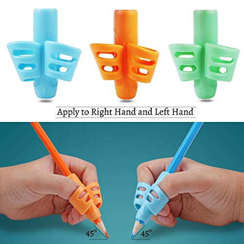 DMFLY Pencil Grips, Pencil Grips for Kids Handwriting, Children Pen Writing Aid Grip Set Posture Correction Tool for Kids Preschoolers Children, Hollow Ventilation Design, 3 Pack - Image 3