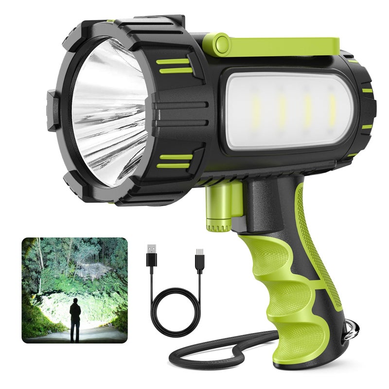 AlpsWolf Rechargeable Flashlights High Lumens, Super Bright 10000mAh Spotlight Flashlight with Built-in Stand & 3 Color Lenses, Water-Resistant LED Handheld Flashlight for Camping, Search, Emergencies - Image 1