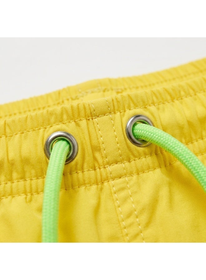 IceZone Men's Quick-Dry Swim Trunks, Yellow Gradient IceSurf Board Shorts with Mesh Lining and Pockets - Image 3