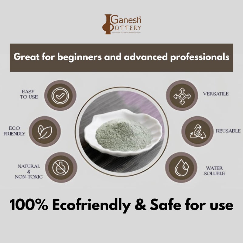 Ganesh Pottery طين غانيش بوتري الممتاز DIY شادو ماتي/مسحوق الطين - جاهز للاستخدام، صديق للبيئة، وغير سام لصنع غانيشا محلية الصنع. - Image 3