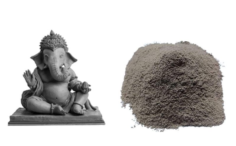 Ganesh Pottery طين غانيش بوتري الممتاز DIY شادو ماتي/مسحوق الطين - جاهز للاستخدام، صديق للبيئة، وغير سام لصنع غانيشا محلية الصنع. - Image 1