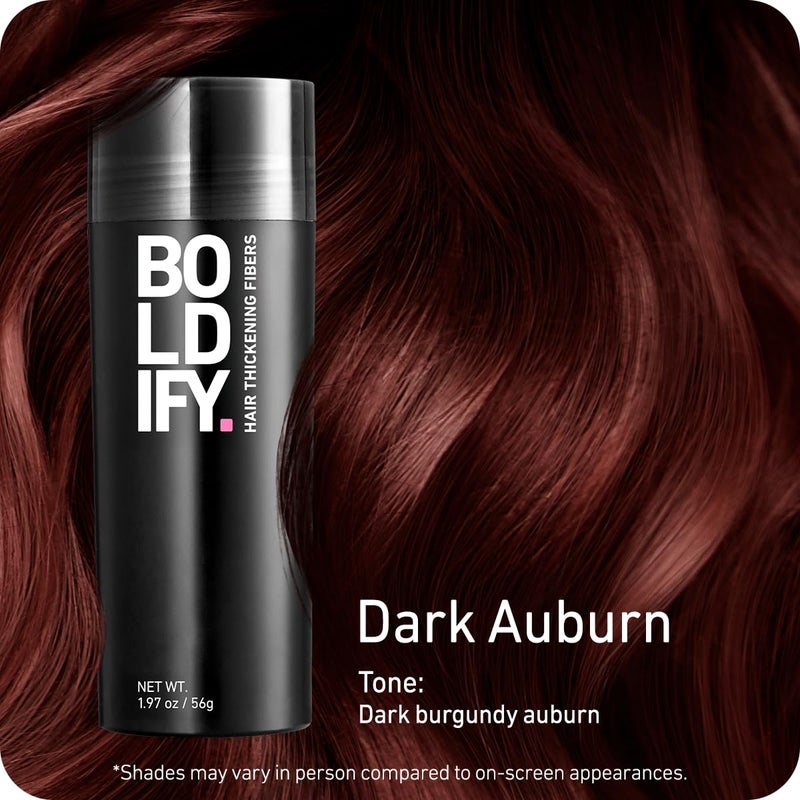 BOLDIFY Hair Fibers (56g) - Fill In Thinning and Fine Hair for an Instantly Fuller, Thicker Look - 14 Shades for Women & Men - Dark Auburn - Image 2