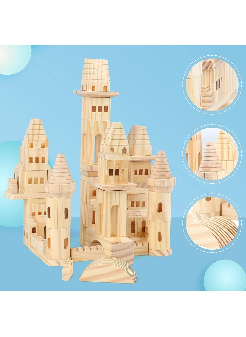 Generic - 75Pcs Children's Castle Building Blocks Jenga Building Toy Scene Shape Cognition Educational Toy Wooden Preschool Learning Toy Stacking Blocks - Image 1