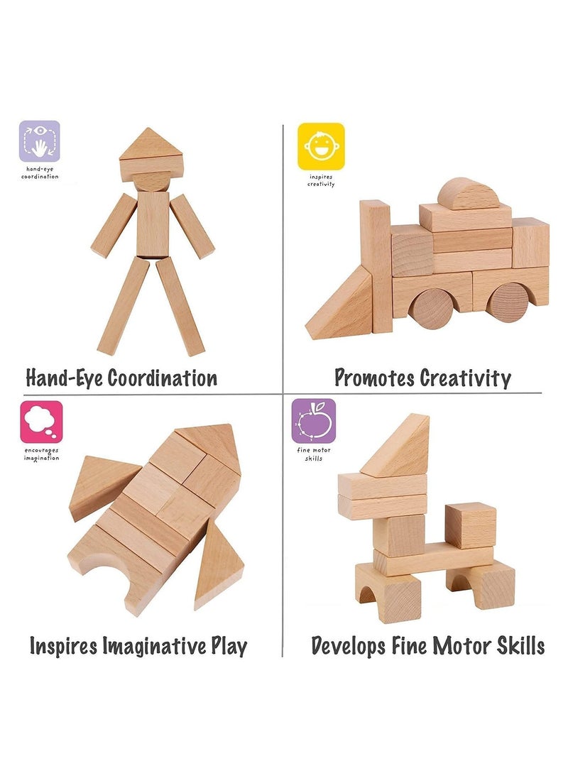 Generic - 75Pcs Children's Castle Building Blocks Jenga Building Toy Scene Shape Cognition Educational Toy Wooden Preschool Learning Toy Stacking Blocks - Image 1