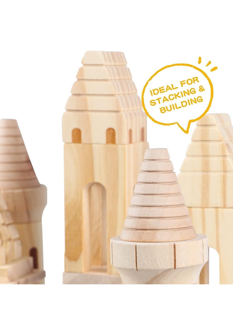 Generic - 75Pcs Children's Castle Building Blocks Jenga Building Toy Scene Shape Cognition Educational Toy Wooden Preschool Learning Toy Stacking Blocks - Image 1