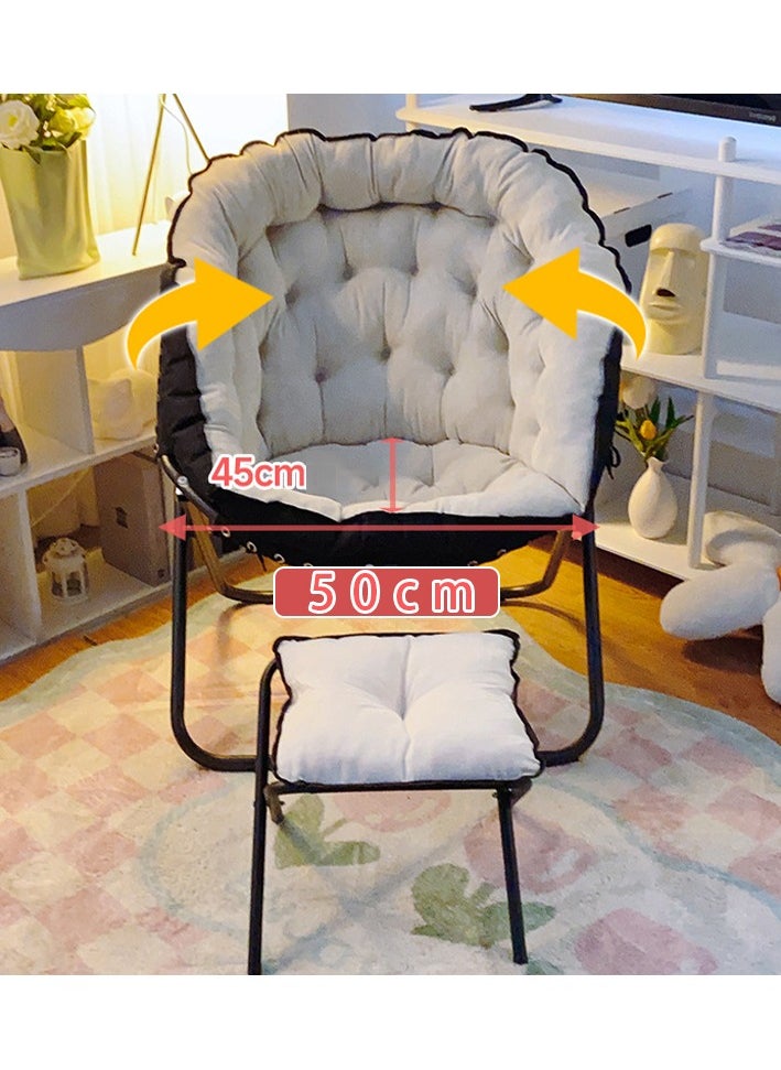 Recliner, Balcony Home Leisure Lazy Person Lunch Break Nap Chair, Household Sitting and Lying Folding Sofa Backrest Single Chair (Light Grey)
