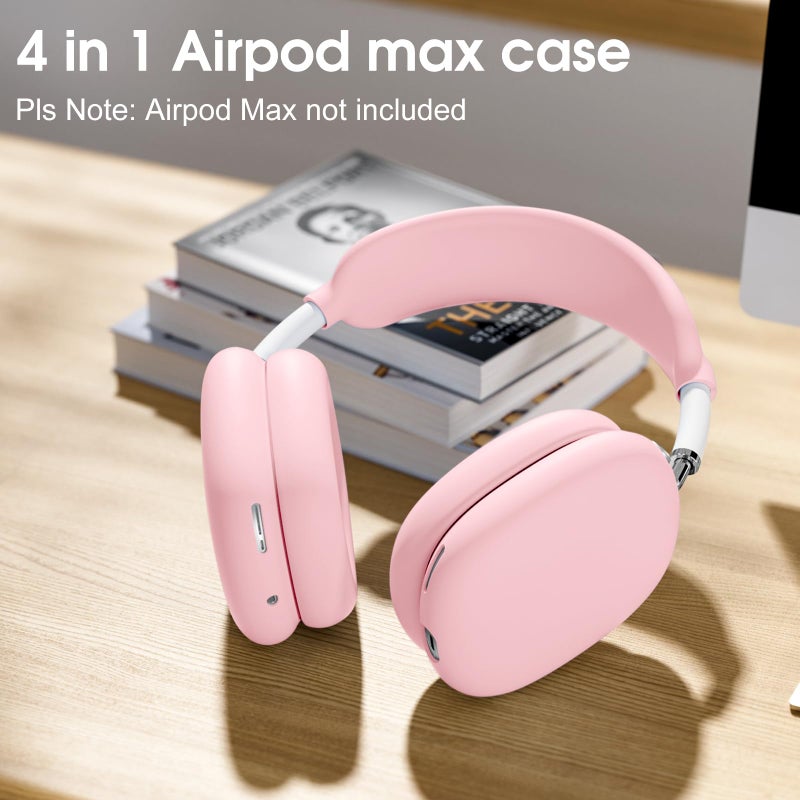 Lerobo for AirPods Max Case, Anti-Scratch Ear Pad & Headband Protector, Soft Silicone Skin for Apple AirPods Max 2024/2020 Accessories (Pink) - Image 3