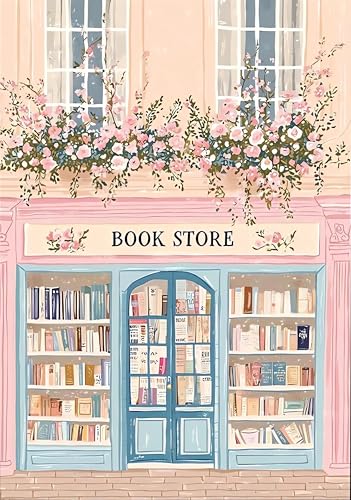 DAZZLEDOTS Diamond Art Kits for Adults Pink Book Shop Diamond Painting Kits for Adults Beginners DIY Diamond Dots Bookstore 5D Full Round Drill Gem Art Painting Kits for Home Wall Decor 12x16 inch - Image 1