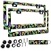 BDFHYK 2pcs Mushrooms License Plate Frame for Women Retro Mushroom car Decorative tag Frames Girly Green Plant theam License Plate Cover Holder for Vehicle with Double Sided Keychain tag - Image 2