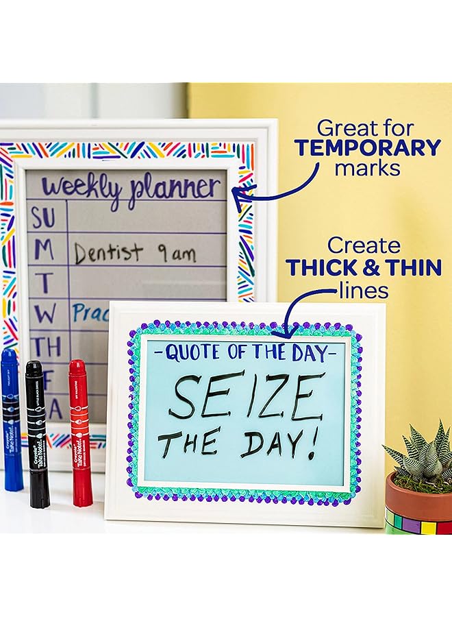 كرايولا أقلام تحديد قابلة للمسح الجاف من Take Note، 12 قطعة، أقلام تحديد للسبورة البيضاء للمعلمين، ذات طرف مشطوف منخفض الرائحة، لوازم مدرسية للفصول الدراسية - Image 3