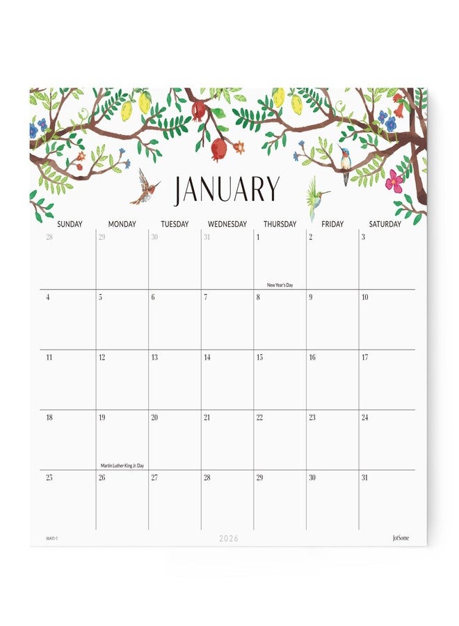 Jotsome Magnetic Calendar for Refrigerator 2025-2026, Academic Monthly Fridge Calendar From August 2025 to December 2026 13x11 inch, Easy Organizing (Floral) - Image 1
