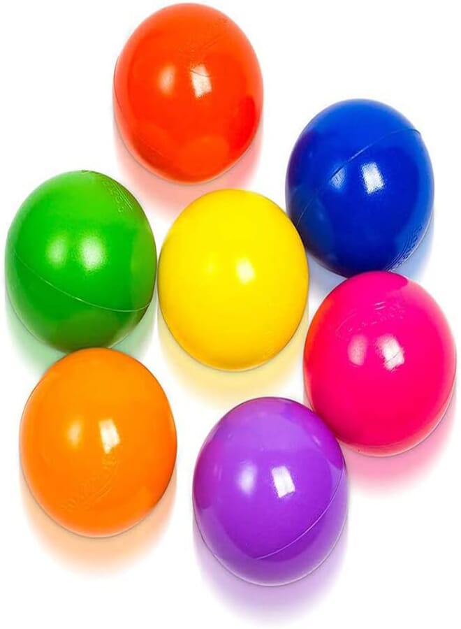 Soft Reusable Plastic Kids Play Balls –, 50 Phthalate BPA Free - Crush Proof No Sharp Edges; Ideal for Baby or Toddler Ball Pit, Kiddie Pool, Indoor Playpen Parties, 50 Balls Stylish and