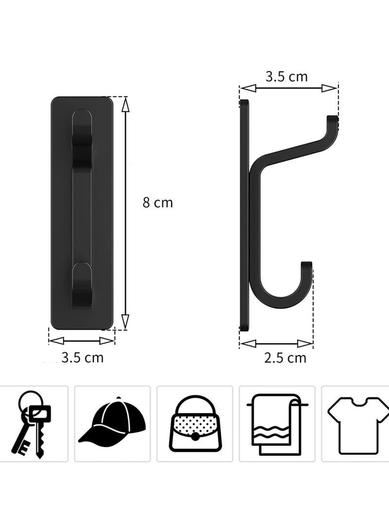 كيلا مجموعة من 4 خطافات جدارية ذاتية اللصق، خطافات متينة من الفولاذ المقاوم للصدأ، خطافات سهلة التركيب لتنظيم الحمام والمطبخ لتعليق المناشف والملابس والأواني، لا حاجة للثقب - Image 2