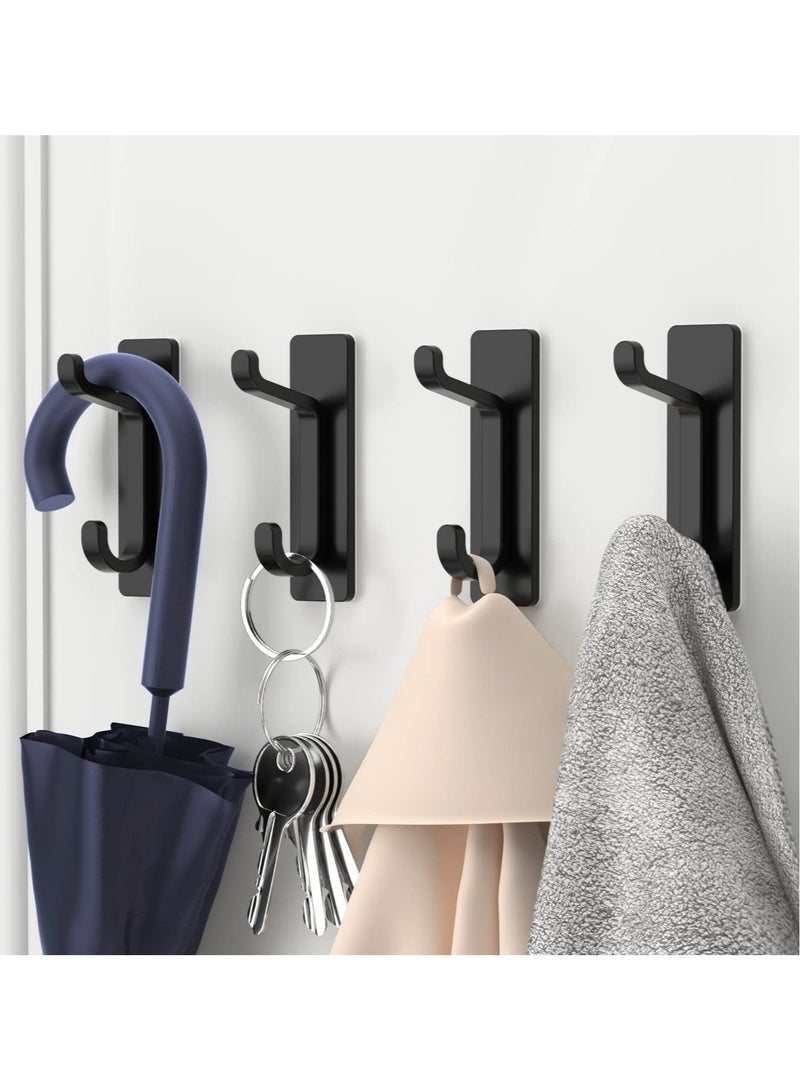 كيلا مجموعة من 4 خطافات جدارية ذاتية اللصق، خطافات متينة من الفولاذ المقاوم للصدأ، خطافات سهلة التركيب لتنظيم الحمام والمطبخ لتعليق المناشف والملابس والأواني، لا حاجة للثقب - Image 1