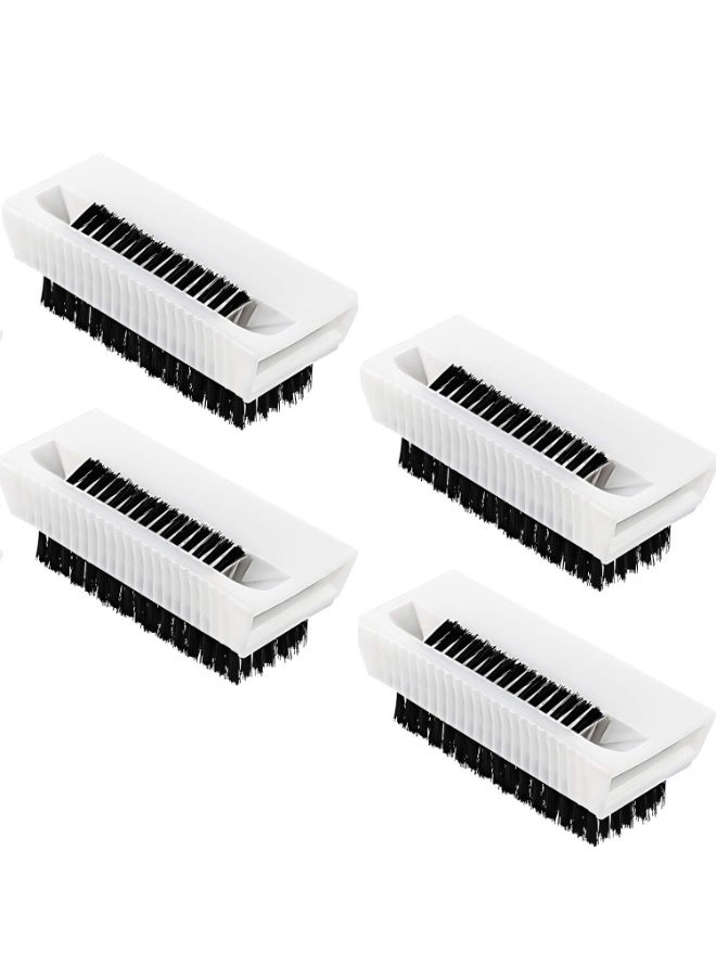 YelaJoy Plastic Nail Cleaning Brush Set, 4 Pack Double Sided Soft Hand Scrubbing Brushes, Hygienic Reusable Design Brushes for Fingernails and Toenails Dirt Removal, White - Image 1