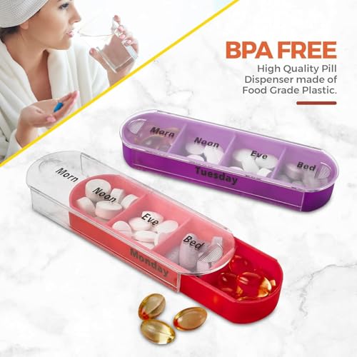 FORCE 24 Force24 - Medicine Organizer, Weekly Pill Organizer, Pill Box 7 Day, Medicine Organizers for 7 Days, Daily Pill Organizer Travel (PREMIUM BLACK) - Image 2