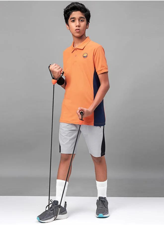 Technosport Side Contrast Panel Pique Polo T-Shirt by Styli