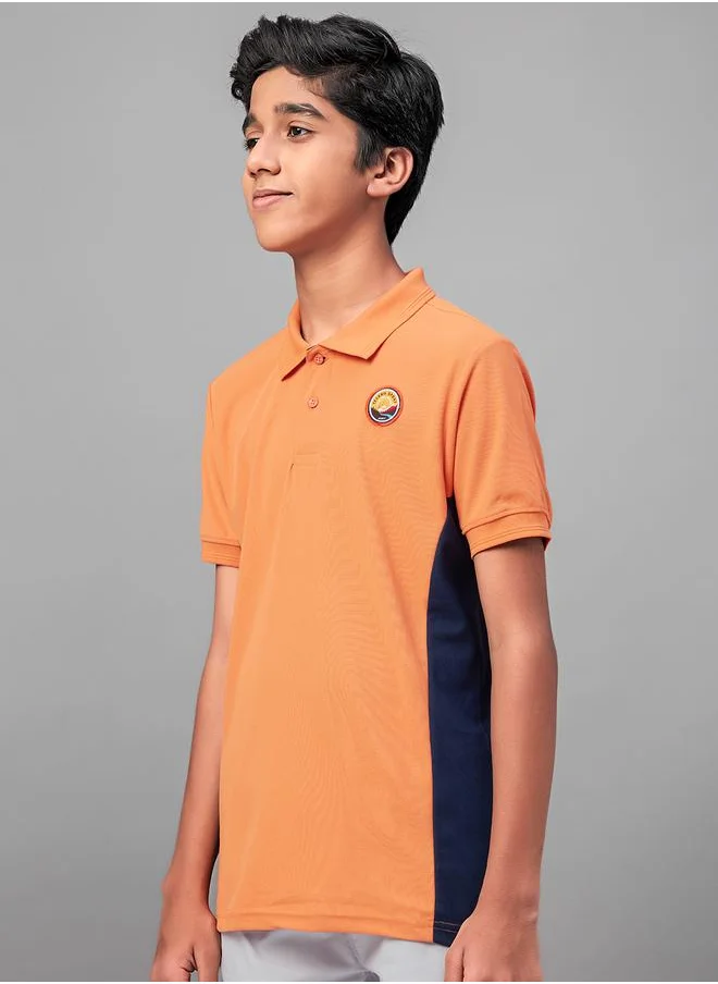 Technosport Side Contrast Panel Pique Polo T-Shirt by Styli