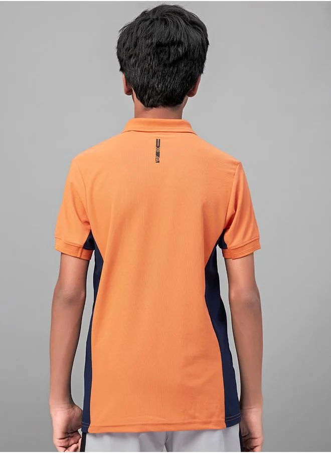 Technosport Side Contrast Panel Pique Polo T-Shirt by Styli