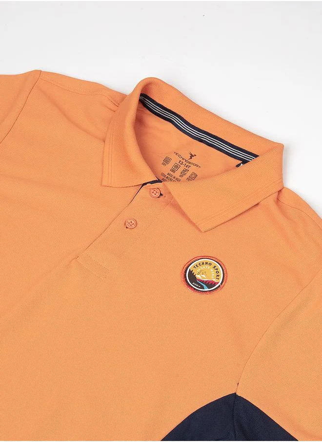 Technosport Side Contrast Panel Pique Polo T-Shirt by Styli