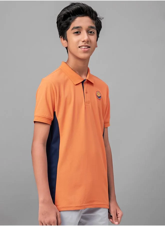 Technosport Side Contrast Panel Pique Polo T-Shirt by Styli