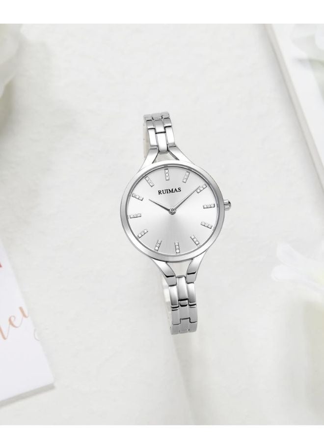 رويماس ساعة يد نسائية من Ruimas فاخرة من الفولاذ المقاوم للصدأ على شكل سوار ومقاومة للماء - Image 5
