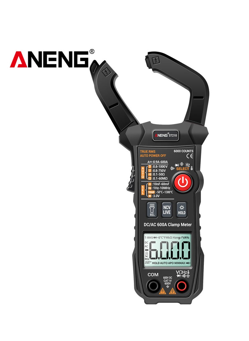 ANENG مقياس المشبك الرقمي AC / DC المشبك الحالي True-RMS متعدد المدى التلقائي اختبار متعدد مع أمبير فولت أوم مقاومة السعة استمرارية الصمام الثنائي تردد درجة الحرارة اختبارات NCV