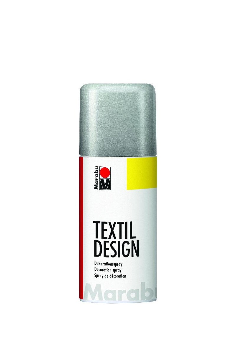 Marabu TEXTIL Design Fabric Color Spray Textile Paint Metallic Silver150.00 m
