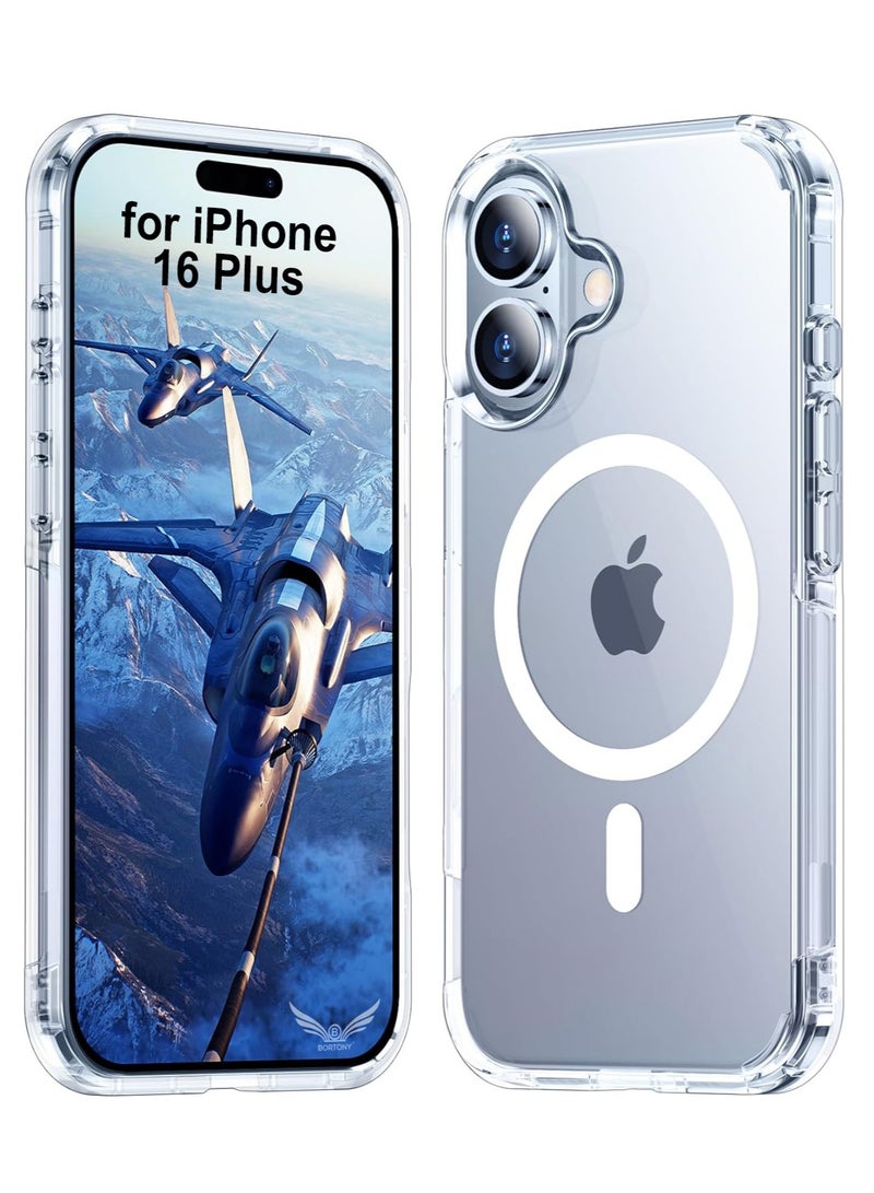 BORTONY iPhone 16 Plus Cover Crystal Clear Magnetic Case Support Wireless Charging Slim Shockproof Protective Phone Case for iPhone 16 Plus 6.7 inch - Image 1