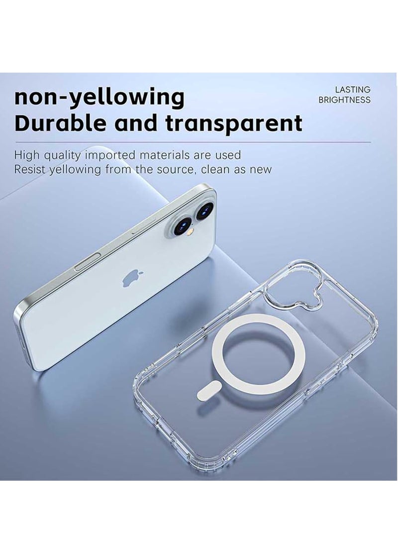 BORTONY iPhone 16 Plus Cover Crystal Clear Magnetic Case Support Wireless Charging Slim Shockproof Protective Phone Case for iPhone 16 Plus 6.7 inch - Image 4