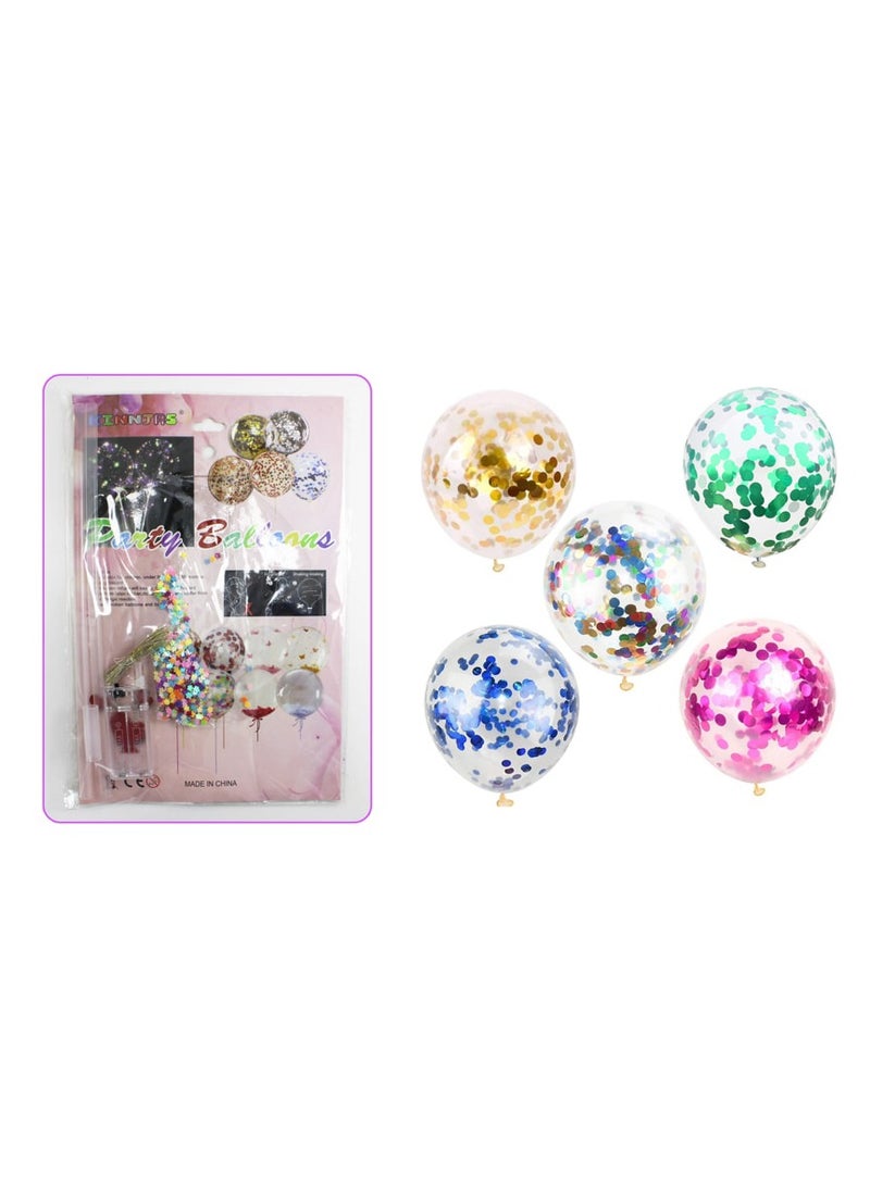 PARTY FUN Bobo Balloon 20" ROSE Gold Color With Led+Glitter 1Set/Card - Image 3