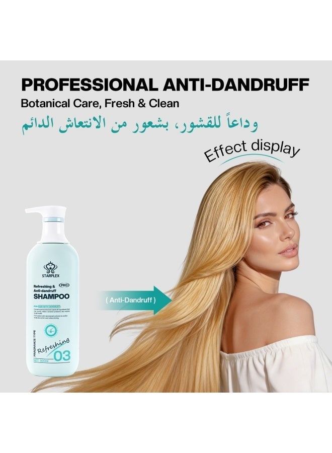 STARPLEX Anti-Dandruff Shampoo 500ml - Refreshing Pro Formula for Dandruff Prone Hair | Soothes Itchy Scalp & Restores Health | With Natural Plant Extracts - Image 1