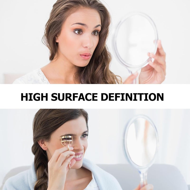 SHOWERORO Double-Sided Compact Pocket Makeup Mirror, Round Foldable Travel Cosmetic Mirror in Rose Gold for Women - Image 3