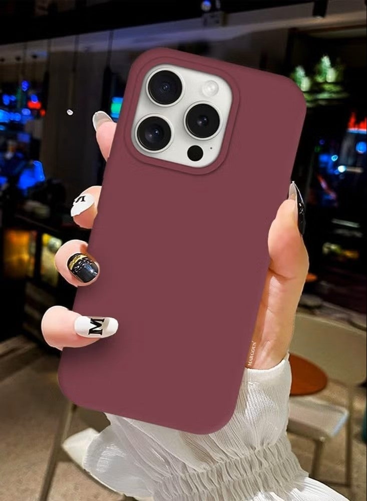 general MARGOUN Protective Liquid Silicone Case for iPhone 15 Pro Max, Maroon – Full-Body Shockproof Cover with Soft Microfiber Lining - Image 3