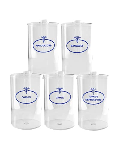 BV Medical Clear Sundry Jars, Labeled, Unbranded, Set of 5 each - Image 1