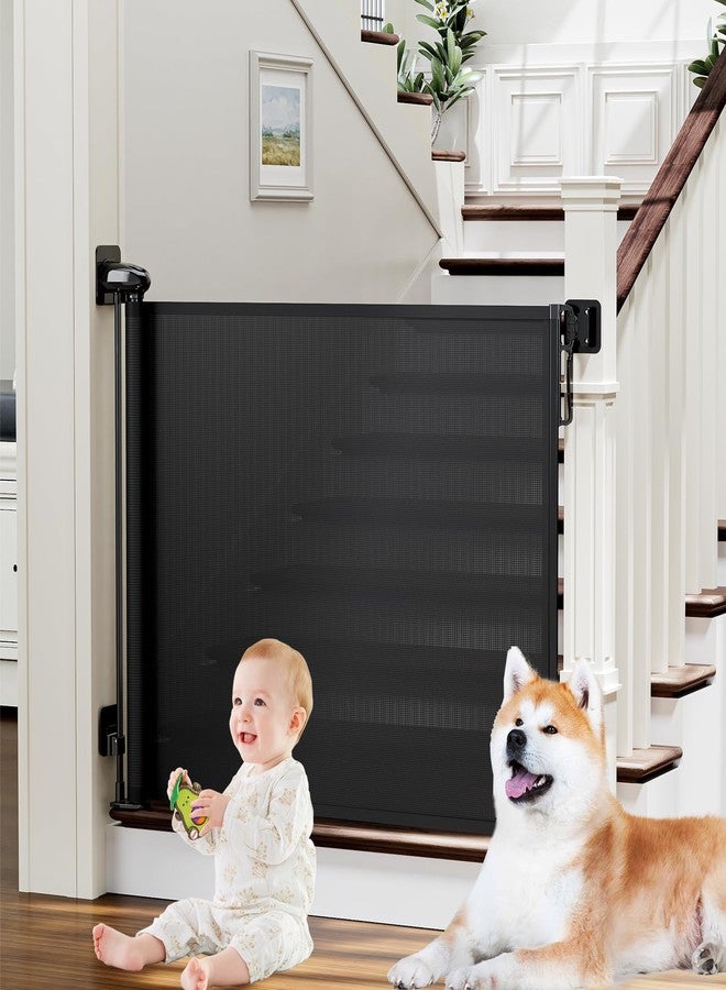 probebi Retractable Baby Gates for Stairs No Drill, PRObebi Retractable Dog Gate Indoor Extends to 54" Wide 34" Tall, Child Gates for Doorways, Stair Gate Use for Outdoor, Hallways, Doorways, Deck, Porch - Image 1