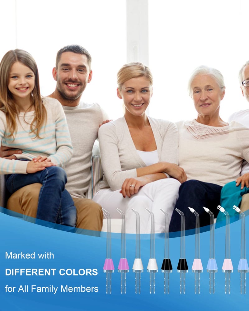 MySmile 10 PCS Replacement Jet Tips Oral Irrigator Nozzle Set Compatible with Waterpik Water Flosser, Includes Classic Tips Periodontal Pocket Tips and Plaque Seeker Tips - Image 3