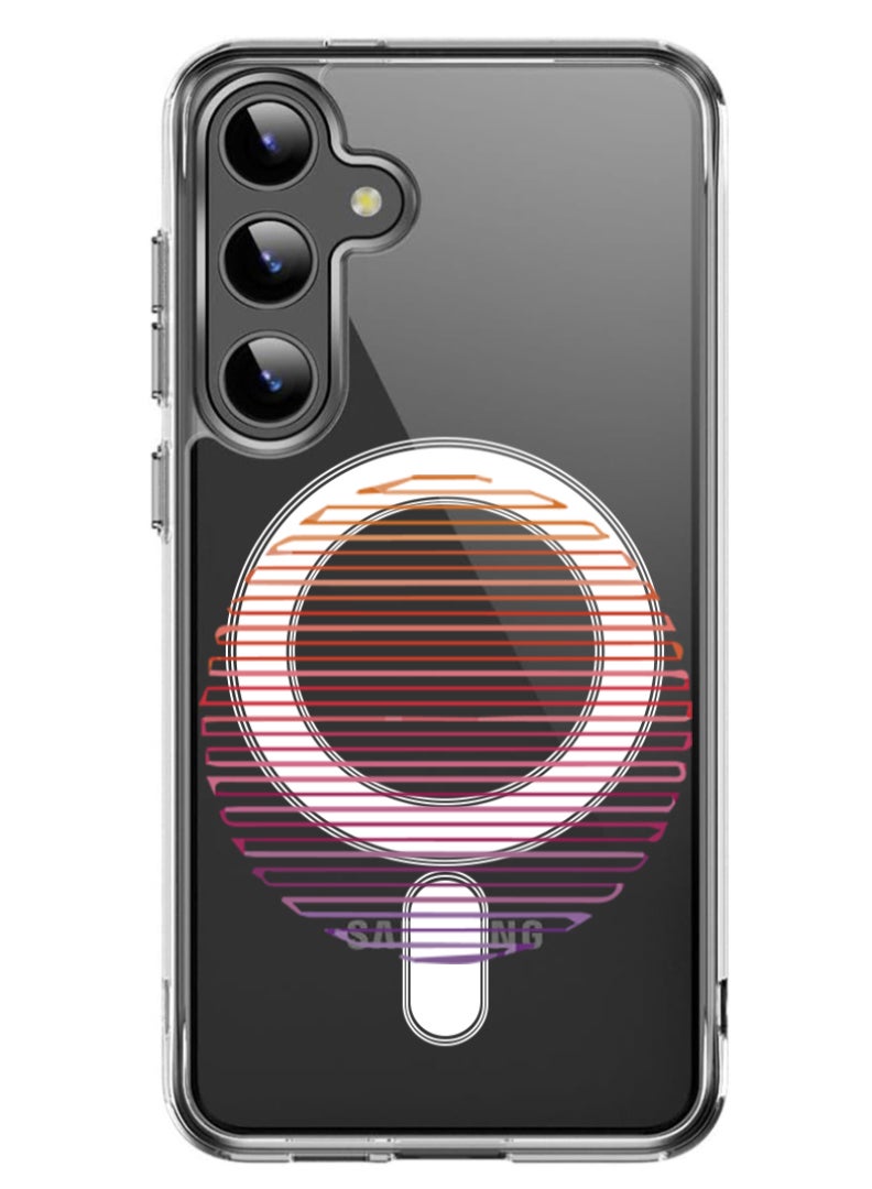 Theodor Magnetic Case for Samsung Galaxy S24 6.2-inch Compatible with MagSafe Wireless Charging, Shockproof Phone Bumper Cover Linear Light - Image 1