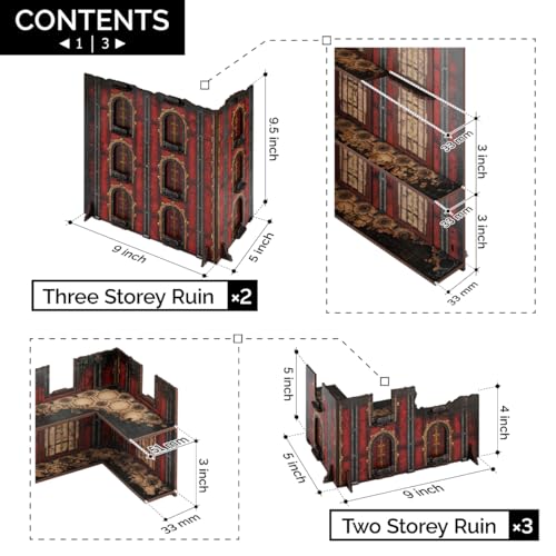 Jucoci Battlezone Creation Kit 9PCS Tabletop Terrain Wargame Terrains Set Compatible with WH40KRed - Image 5
