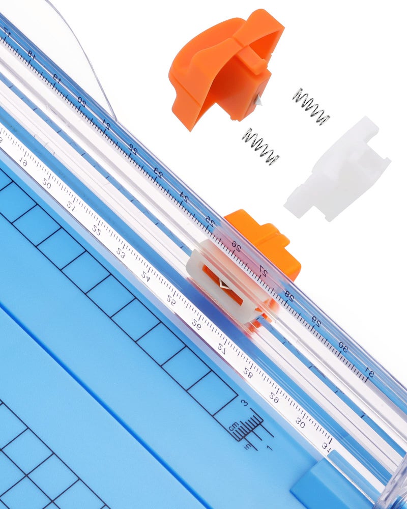 Firbon Blue A4 Paper Cutter, 12 Inch Titanium Straight Paper Trimmer with Side Ruler for Scrapbooking Craft, Paper, Coupon, Label, Cardstock - Image 4