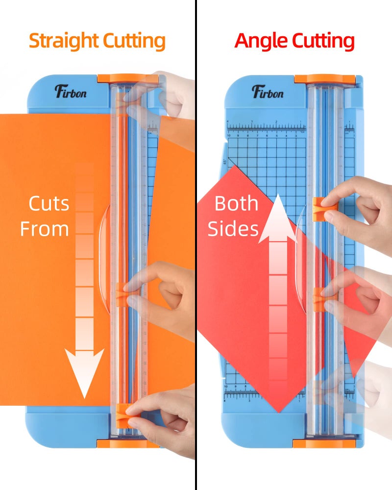 Firbon Blue A4 Paper Cutter, 12 Inch Titanium Straight Paper Trimmer with Side Ruler for Scrapbooking Craft, Paper, Coupon, Label, Cardstock - Image 3